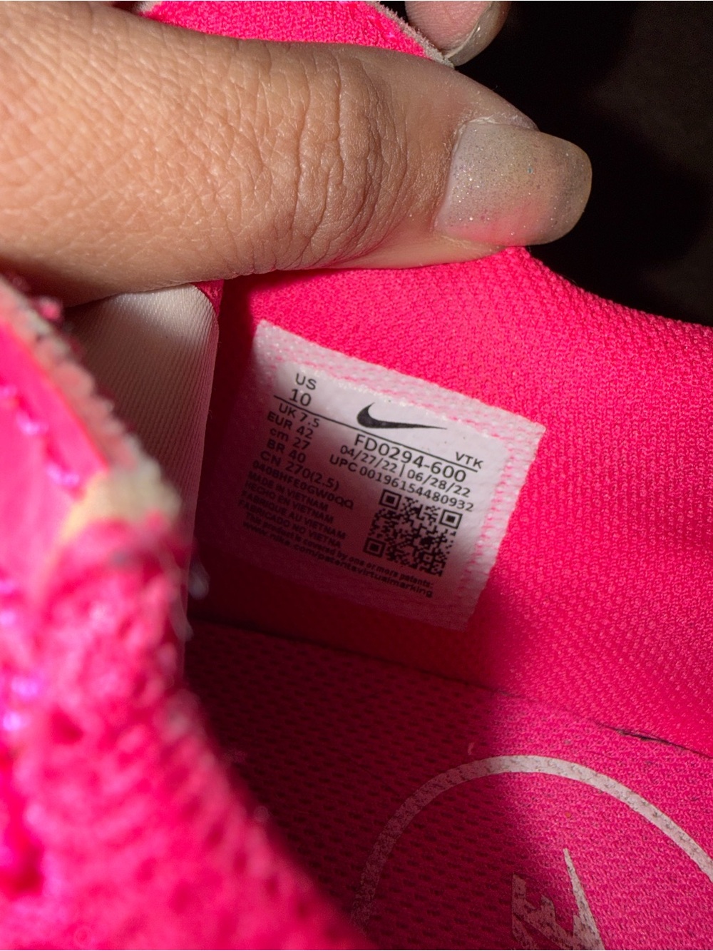 Nike Women's Athletic Sneakers in Bright Pink and White - Picture 3 of 4